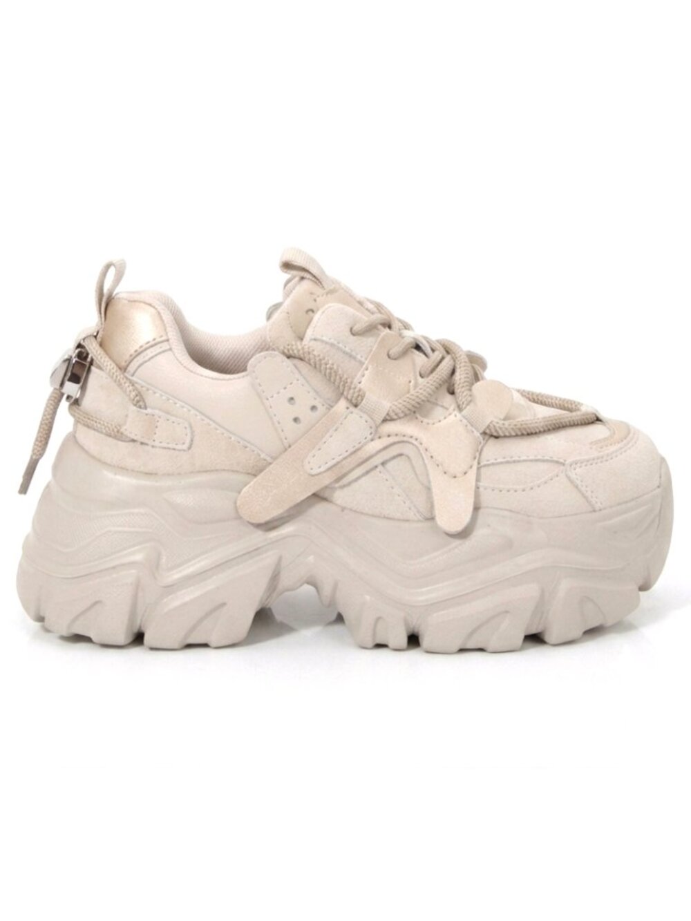 NEW BERNESS BLOOM Beige Platform Sneakers